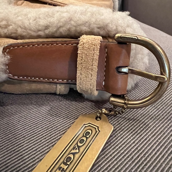 Coach Suede w/Sherpa Trim Saddlebag Style Purse - Picture 13 of 15